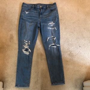 American eagle patched jeans
